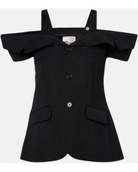 Noir Kei Ninomiya - Cutout Wool Top - Lyst
