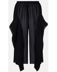 Alaïa - Low-Rise Georgette Wide-Leg Pants - Lyst