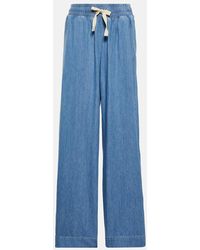 FRAME - Cotton And Linen Drawstring Pants - Lyst