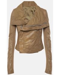 Rick Owens - Asymmetric Leather Biker Jacket - Lyst