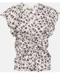 Isabel Marant - Lonea Ruched Printed Top - Lyst