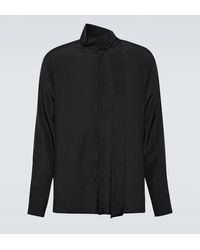 Valentino - Tie-neck Silk Shirt - Lyst