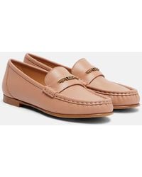 Chloé - Logo Embellished Leather Loafers - Lyst