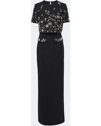 Oscar de la Renta - Embellished Wool-Blend Bustier Gown - Lyst