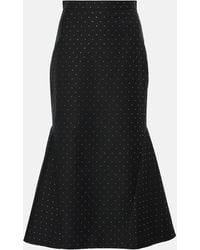 Erdem - Jupe Midi En Coton Et Laine A Pois - Lyst