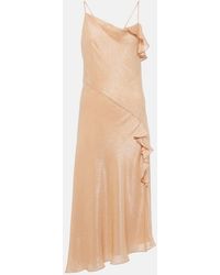 Victoria Beckham - Bias Cami Lurex Twill Slip Dress - Lyst