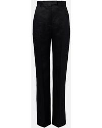 McQueen - High-Rise Wool Flared Pants - Lyst