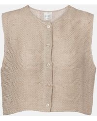 Leset - Stella Sequined Linen-Blend Top - Lyst