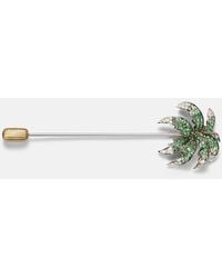 Yvonne Léon - Brosche Palmier Aus 9Kt Gelbgold Mit Diamanten Und Tsavoriten - Lyst