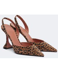 AMINA MUADDI - Holli Leopard-Print Suede Slingback Pumps - Lyst