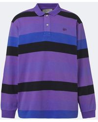 ERL - Striped Cotton Jersey Polo Shirt - Lyst