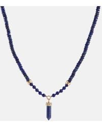 Sydney Evan - 14Kt Beaded Necklace With Diamonds And Lapis - Lyst