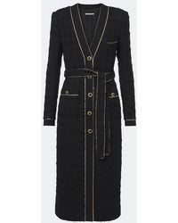 Alessandra Rich - Belted Cotton-Blend Boucle Tweed Coat - Lyst