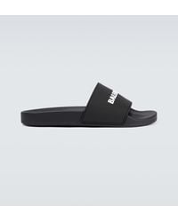 Balenciaga - Logo Rubber Pool Sliders - Lyst