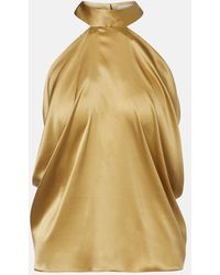 Nina Ricci - Open-Back Silk-Blend Satin Top - Lyst