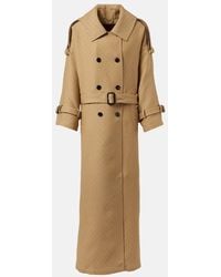 Gucci - Gg Wool And Silk Crepe Trench Coat - Lyst