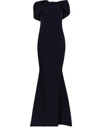 Safiyaa Off-Shoulder-Robe aus Crêpe - Blau