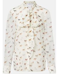 Gabriela Hearst - Shildon Tie-Neck Silk Blouse - Lyst