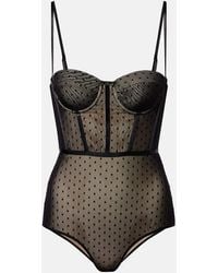 Zimmermann - Dot Mesh Bodysuit - Lyst