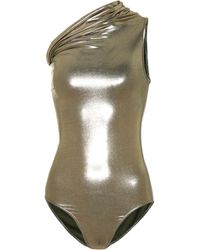 Rick Owens One-Shoulder-Badeanzug - Mettallic