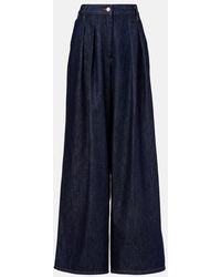 Dries Van Noten - Pleated High-Rise Wide-Leg Jeans - Lyst