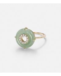 Mateo - 14Kt Ring With Jade And Diamonds - Lyst