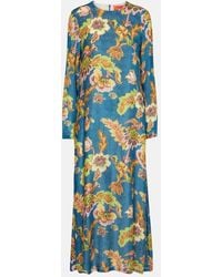 La DoubleJ - Robe Longue Swing Imprimee En Velours - Lyst