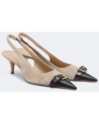 JW Anderson - Leather-Trimmed Suede Slingback Pumps - Lyst