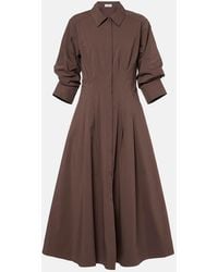 Jonathan Simkhai - Pintuck Cotton-Blend Midi Dress - Lyst
