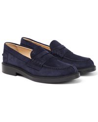 Tod's - Suede Penny Loafers - Lyst