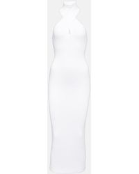 Alaïa - Halterneck Bodycon Midi Dress - Lyst