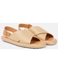 Tod's - Woven Leather-Trimmed Sandals - Lyst