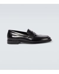 Manolo Blahnik - Perry Leather Penny Loafers - Lyst