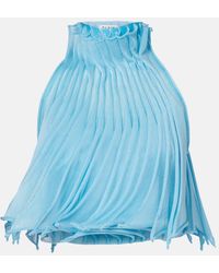 Alaïa - Pleated Mesh Crop Top - Lyst