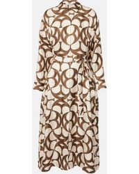 Max Mara - Ileana Printed Silk Twill Shirt Dress - Lyst