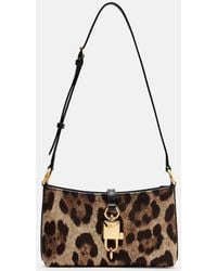 Dolce & Gabbana - Lock Leopard-Print Canvas Shoulder Bag - Lyst