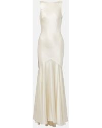Nina Ricci - Robe Longue En Satin - Lyst