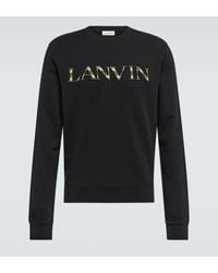 Lanvin - Embroidered Cotton Sweatshirt - Lyst
