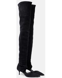 Alaïa - Stretch 55 Suede Over-The-Knee Boots - Lyst