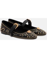 Versace - La Medusa Leather Mary Jane Flats - Lyst