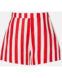 Posse - Perri Striped Linen Shorts - Lyst