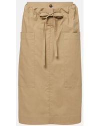 Tod's - Tie-Detail Coated Cotton Midi Skirt - Lyst