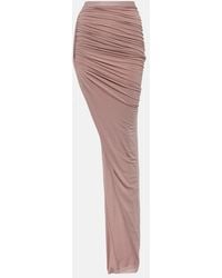 Rick Owens - Asymmetric High-Rise Cupro-Blend Maxi Skirt - Lyst