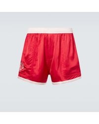 Bode - Heart Deco Embroidered Satin Shorts - Lyst