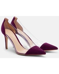 Gianvito Rossi - Plexi Suede And Tpu Pumps - Lyst