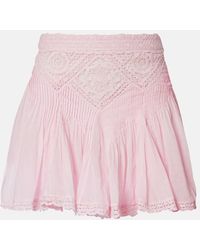Isabel Marant - Lace-Trimmed Cotton Miniskirt - Lyst