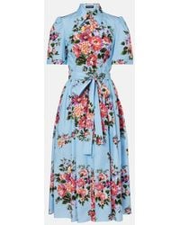 Dolce & Gabbana - Dolce&Gabbana Poplin Chemisier Dress Print Bouquet Of Flowers - Lyst