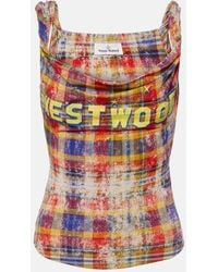 Vivienne Westwood - Anna Logo Tartan Jersey Top - Lyst