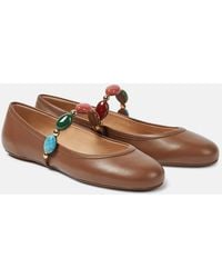 Gianvito Rossi - Ballerines Shanti Mary Jane En Cuir - Lyst