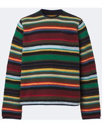 Sacai - Striped Wool-Blend Sweater - Lyst